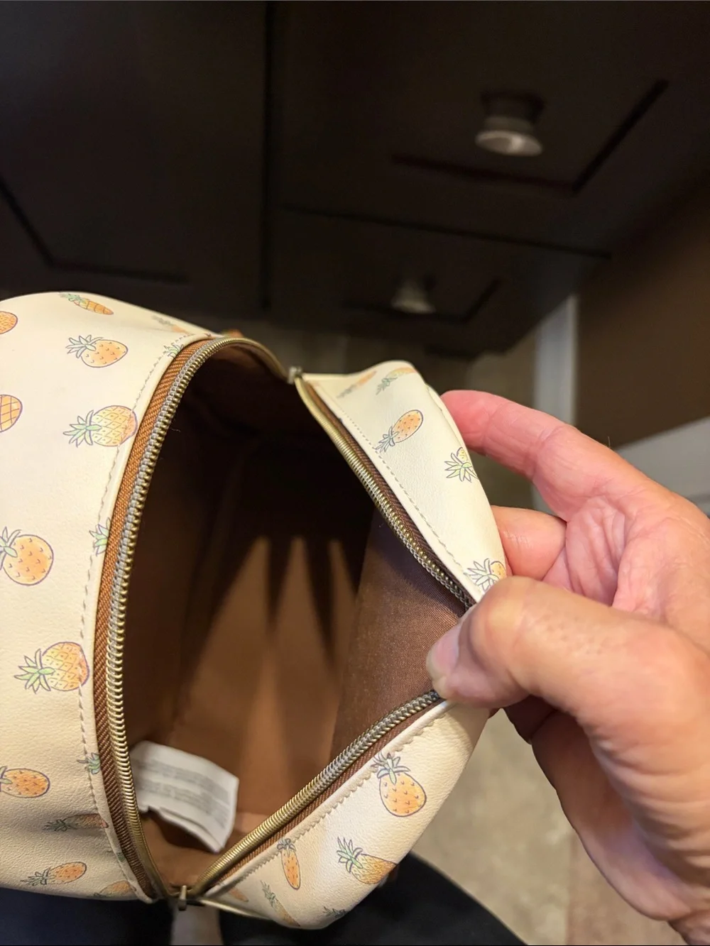 Disney Loungefly Stitch Pineapple Mini Backpack - Cream & Brown